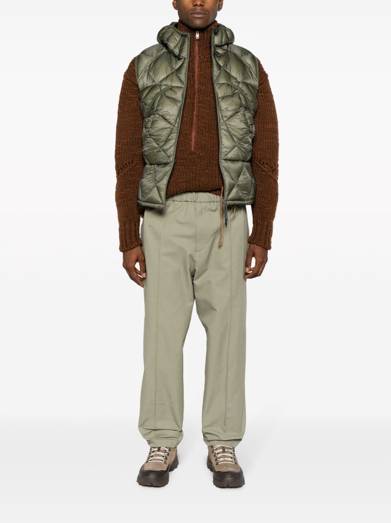 Green Hooded Quilted Gilet