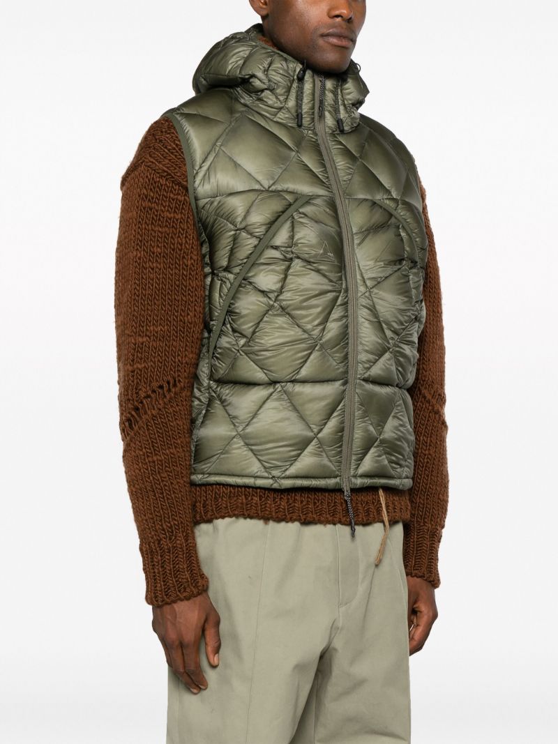 Green Hooded Quilted Gilet