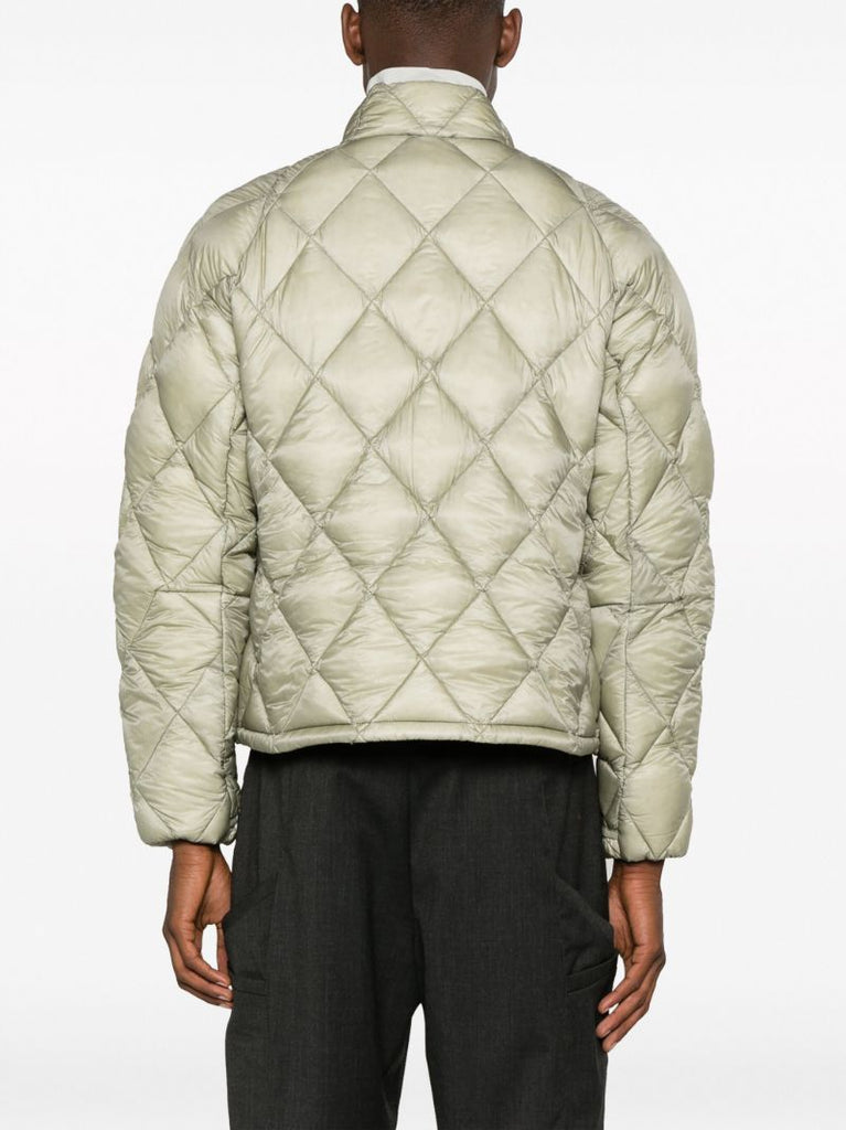 Grey Diamond-quilted Down Jacket