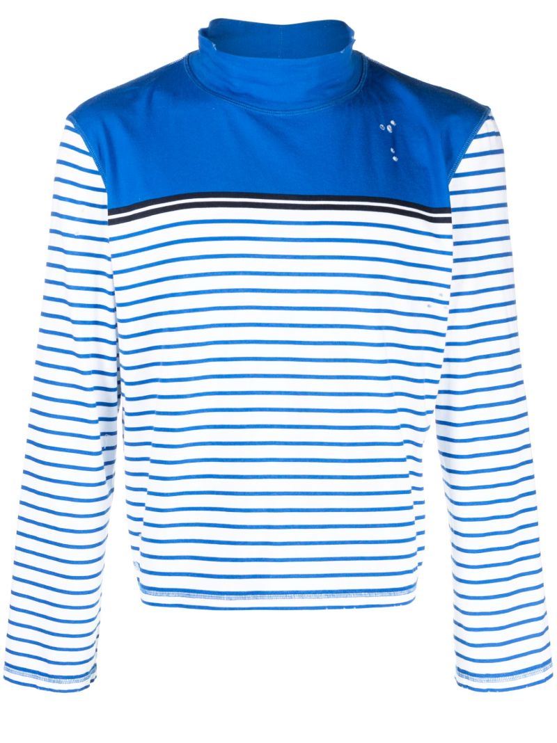 Blue Artist Striped Polo T-shirt