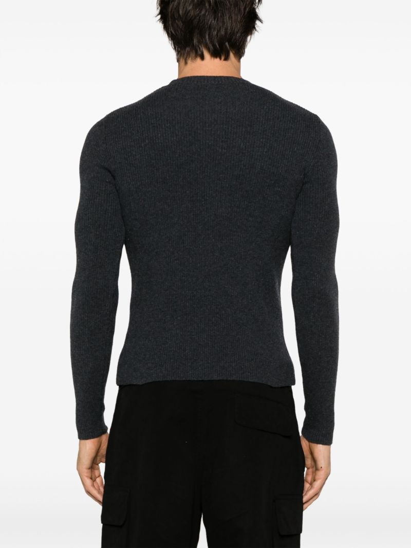 Grey Compact Merino-wool Sweater