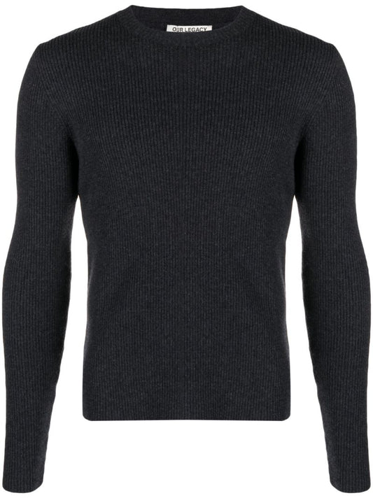 Grey Compact Merino-wool Sweater