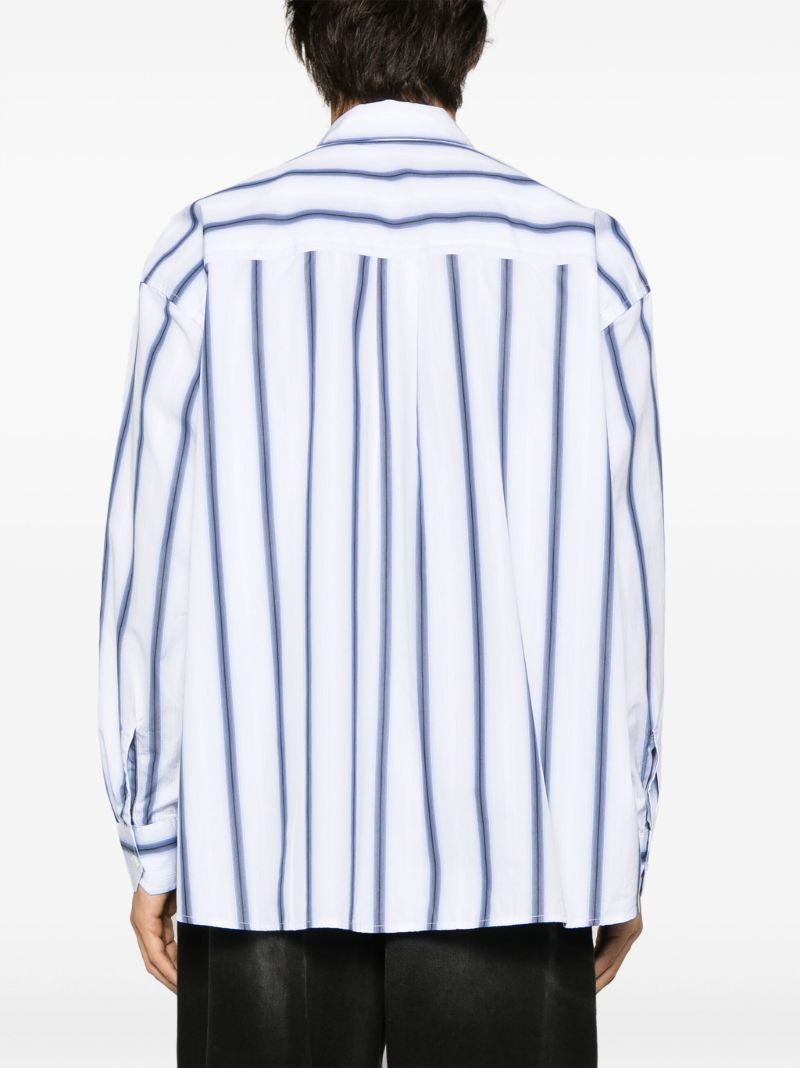 White Borrowed Striped Cotton Shirt