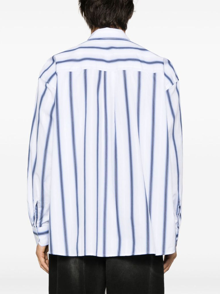 White Borrowed Striped Cotton Shirt