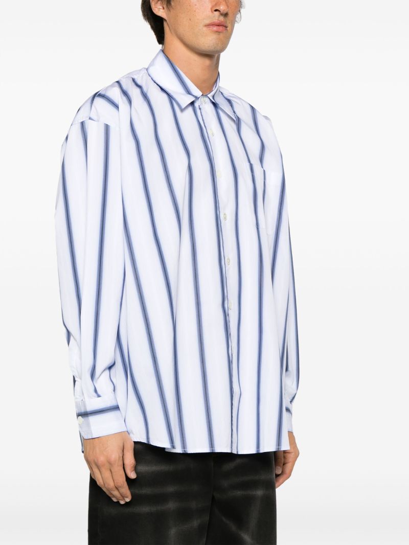 White Borrowed Striped Cotton Shirt