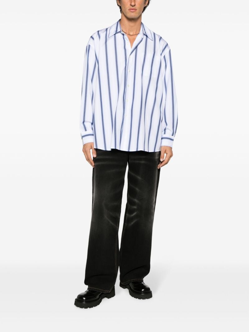 White Borrowed Striped Cotton Shirt