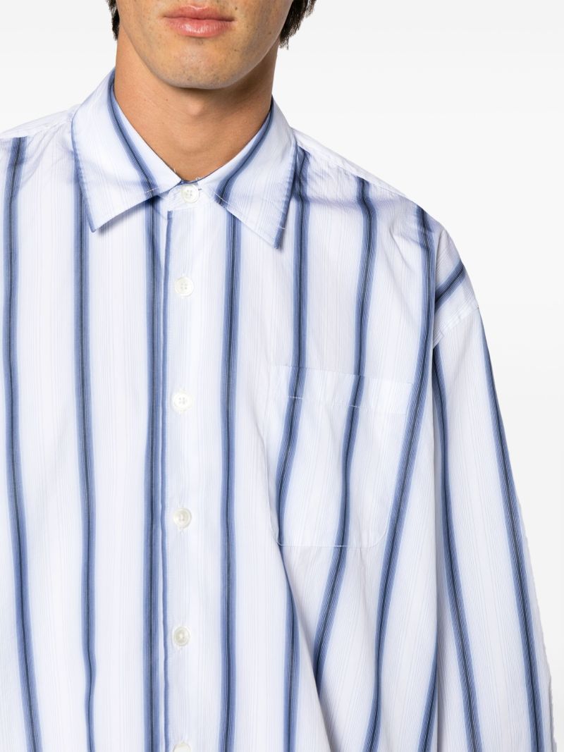 White Borrowed Striped Cotton Shirt