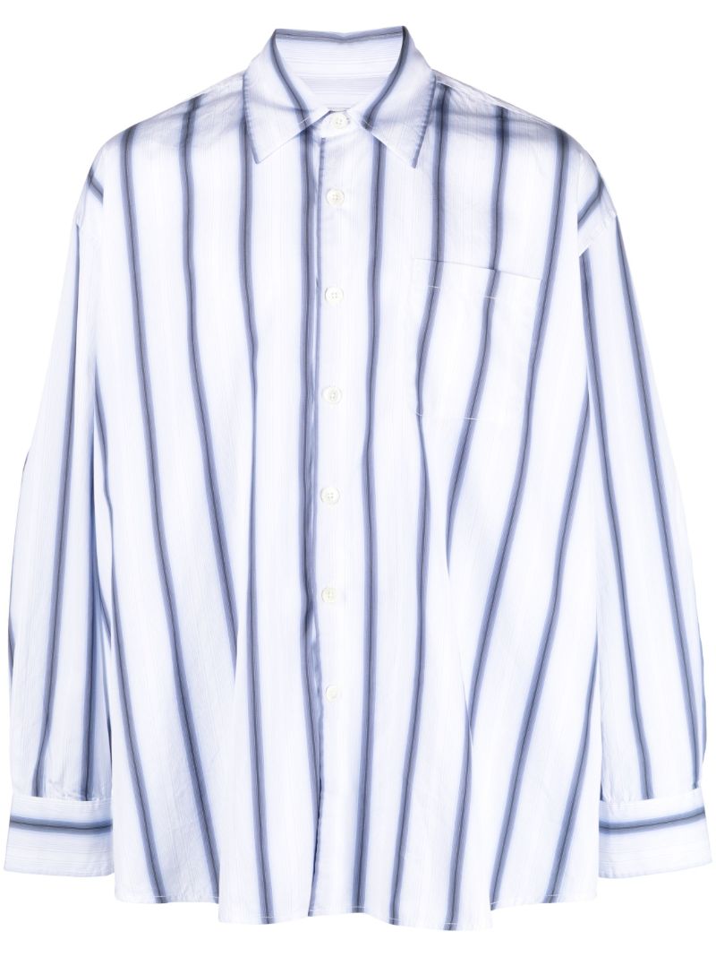 White Borrowed Striped Cotton Shirt