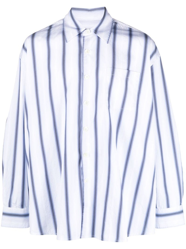 White Borrowed Striped Cotton Shirt
