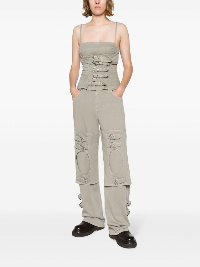 Grey Buckled Boyfriend Jeans