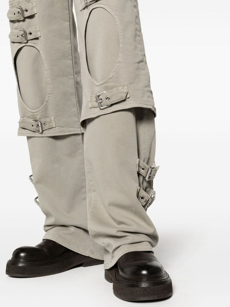 Grey Buckled Boyfriend Jeans