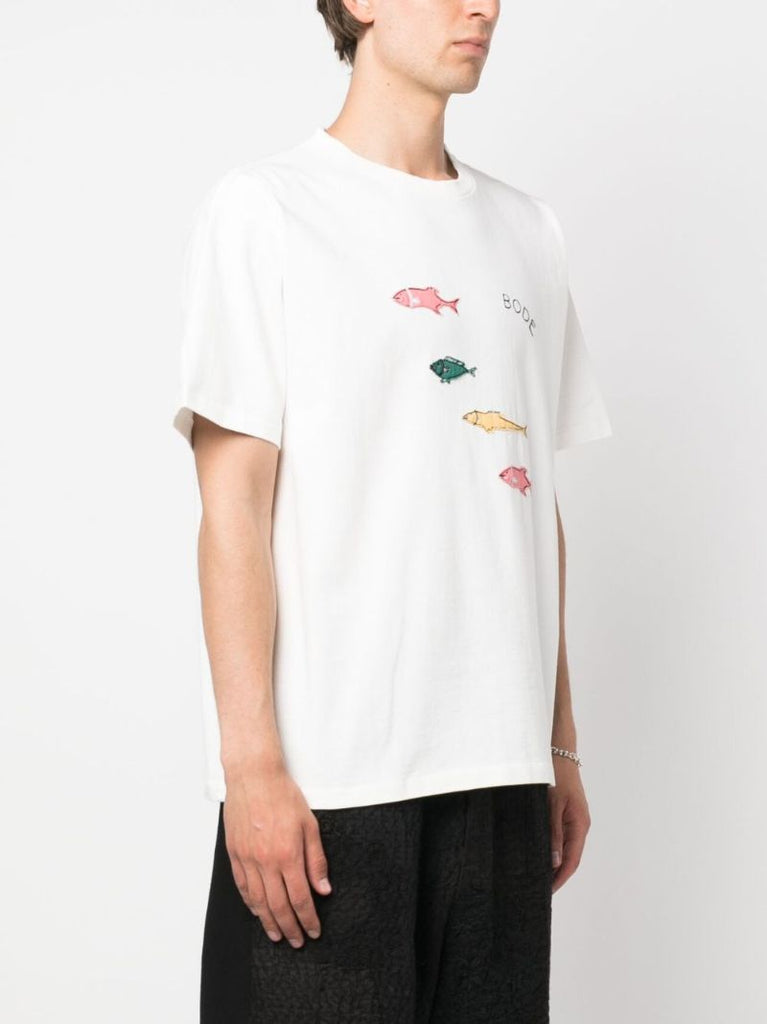 White Fish Embroidered T-shirt