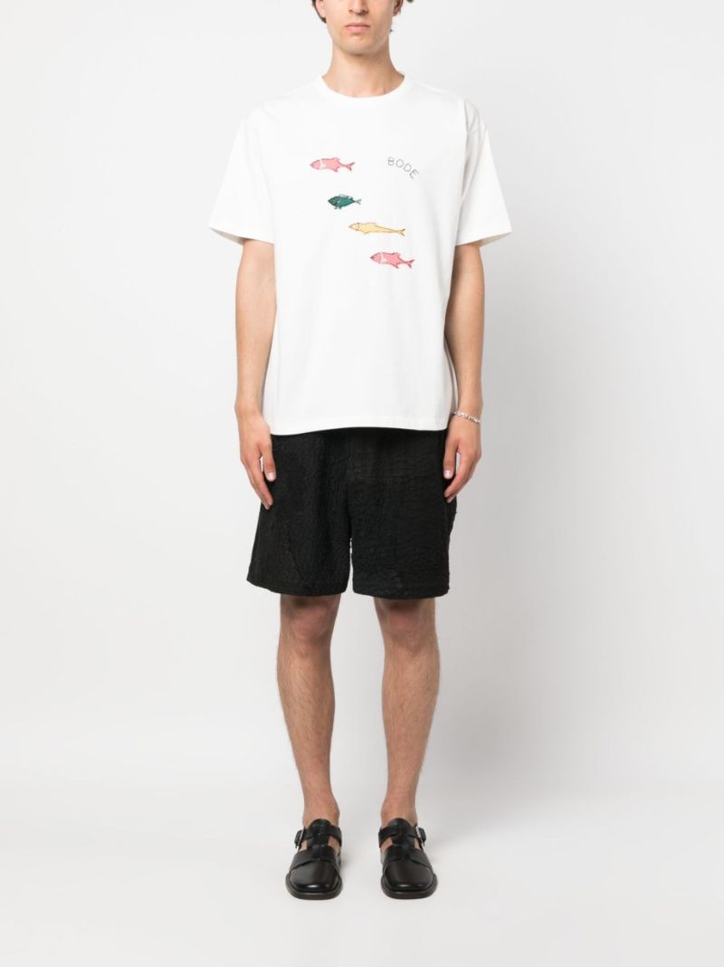 White Fish Embroidered T-shirt