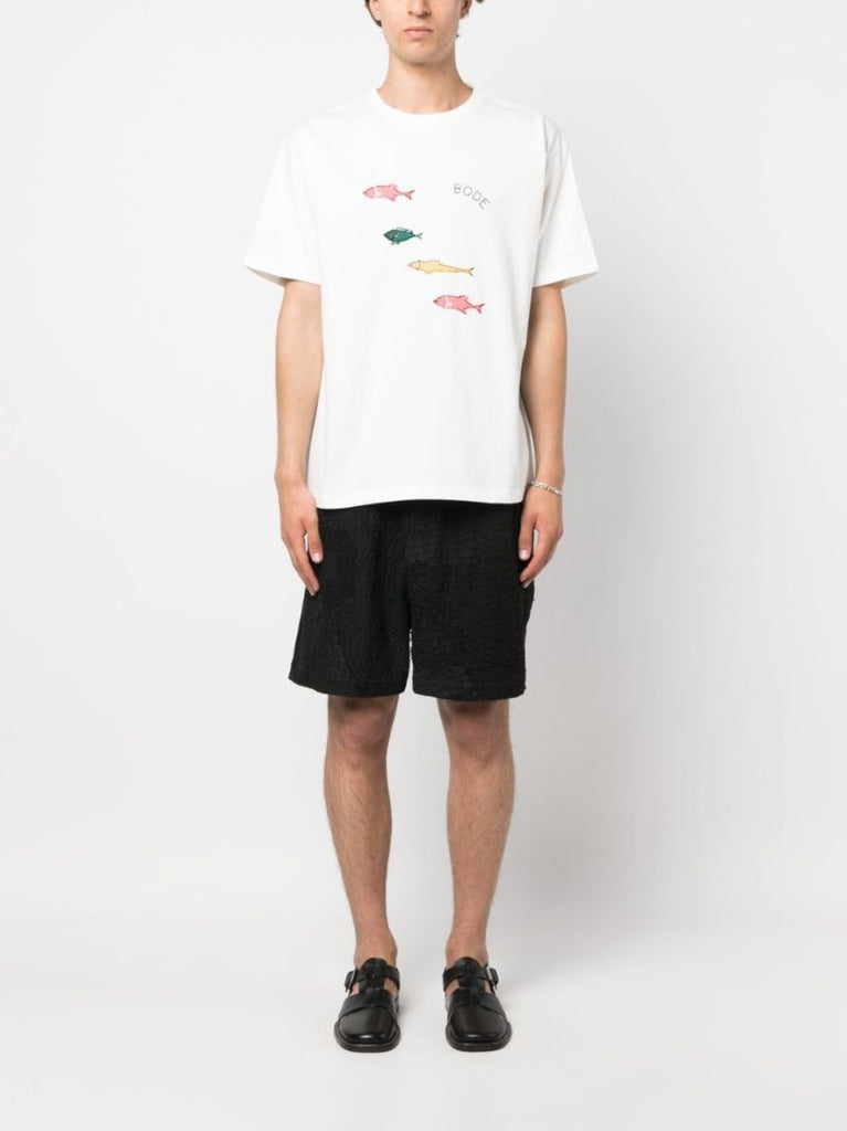 White Fish Embroidered T-shirt