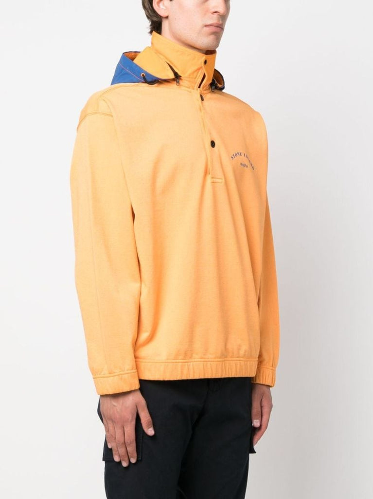 Orange Marina Logo Print Hoodie