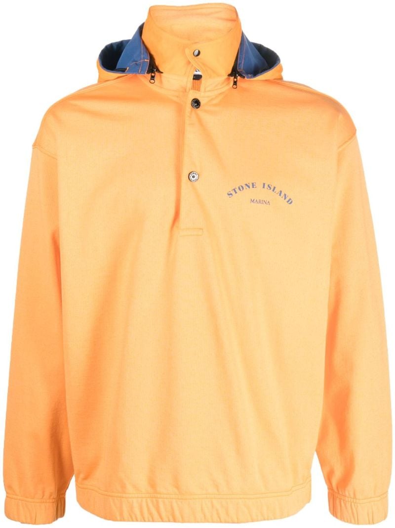 Orange Marina Logo Print Hoodie