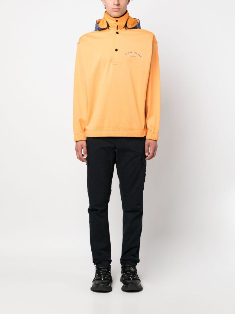 Orange Marina Logo Print Hoodie