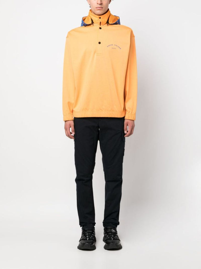 Orange Marina Logo Print Hoodie