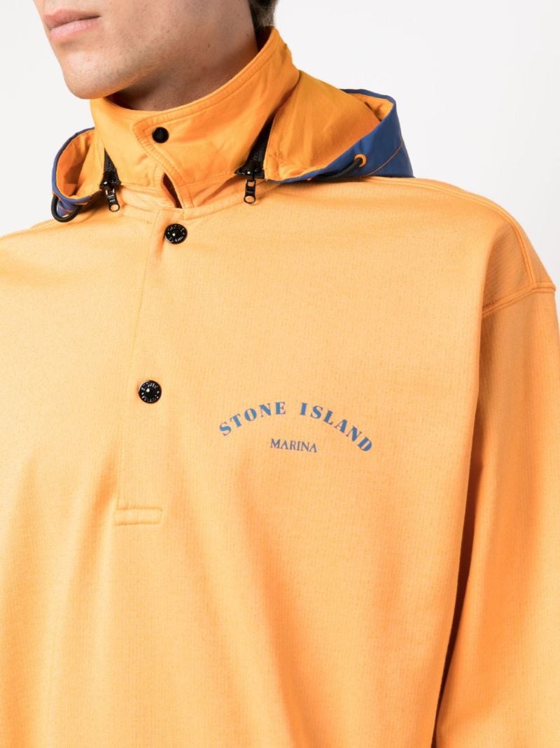 Orange Marina Logo Print Hoodie