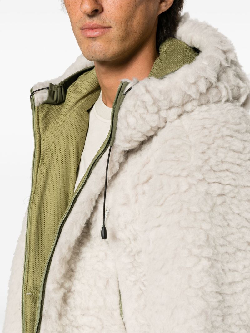 Grey Heavy Furry Hooded Jacket
