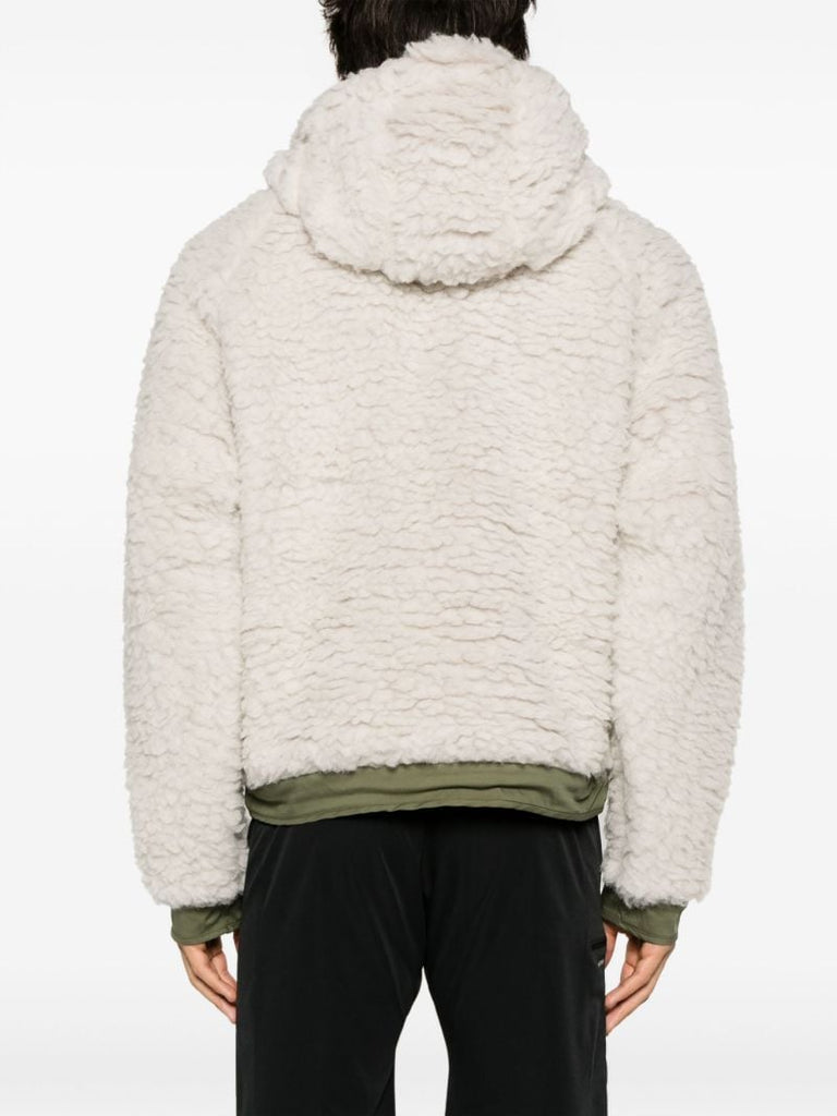 Grey Heavy Furry Hooded Jacket