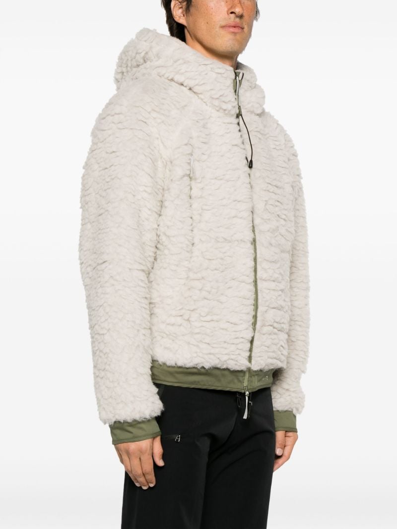 Grey Heavy Furry Hooded Jacket