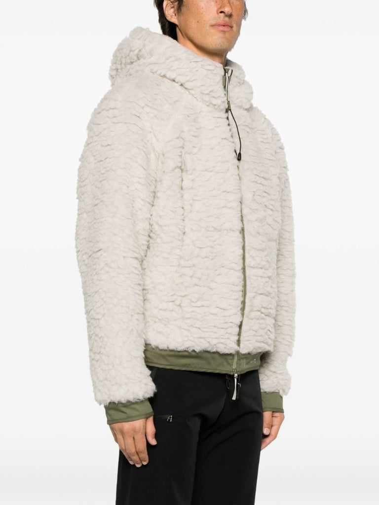 Grey Heavy Furry Hooded Jacket
