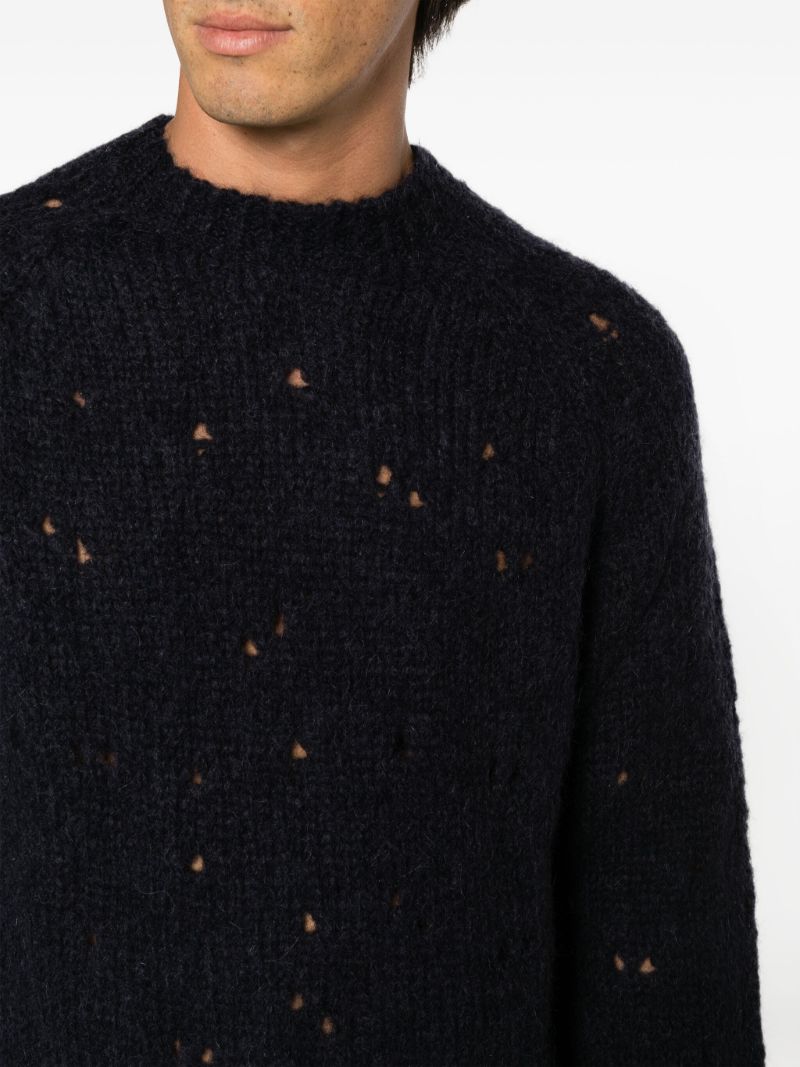 Blue Needle Drop Distressed Sweater