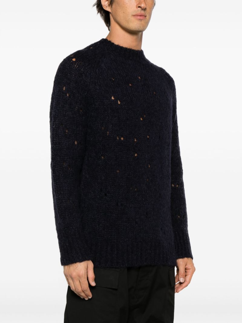 Blue Needle Drop Distressed Sweater