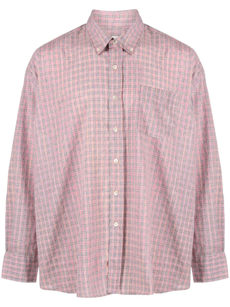Pink Borrowed Bd Checked Cotton Shirt