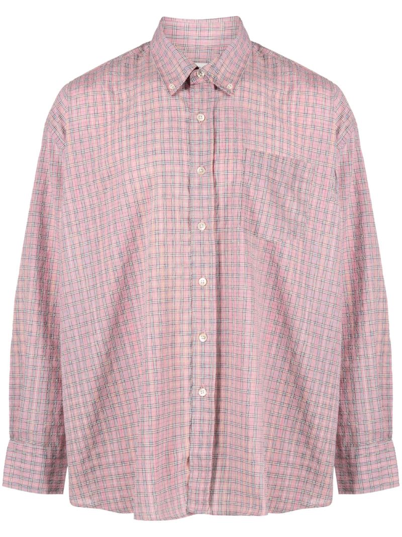 Pink Borrowed Bd Checked Cotton Shirt