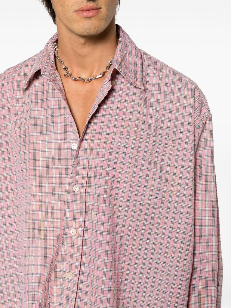Pink Borrowed Bd Checked Cotton Shirt