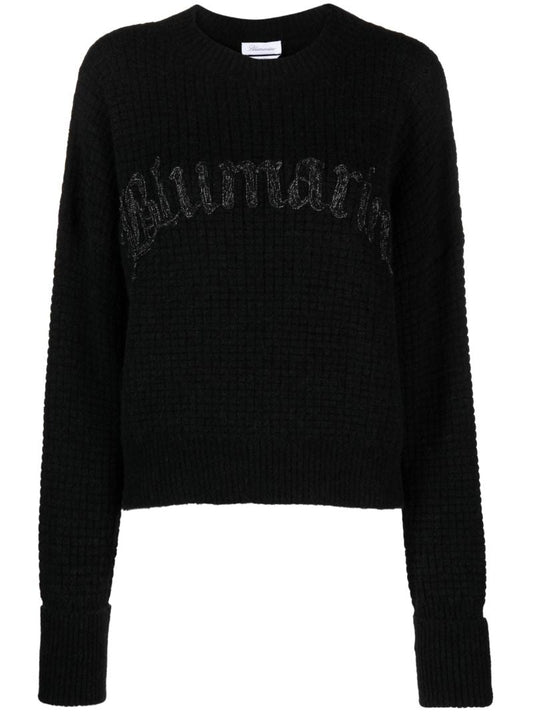 Black Logo-embroidered Wool Sweater