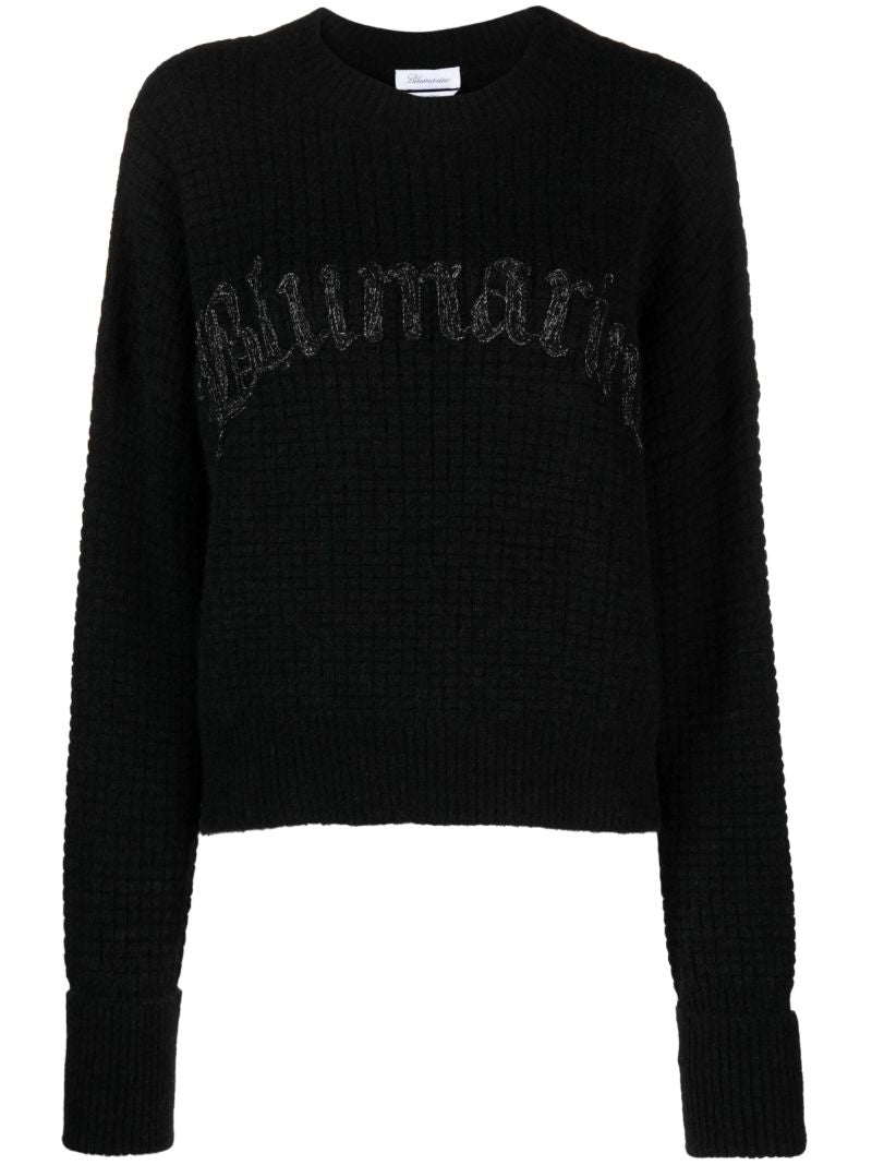 Black Logo-embroidered Wool Sweater