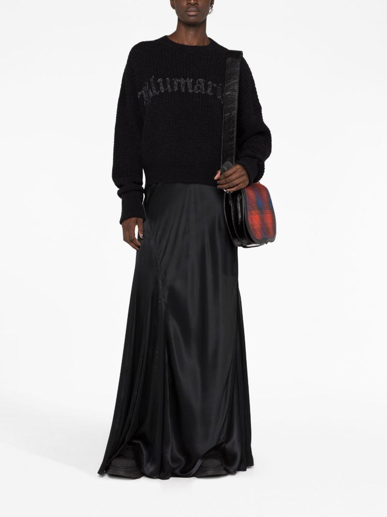 Black Logo-embroidered Wool Sweater