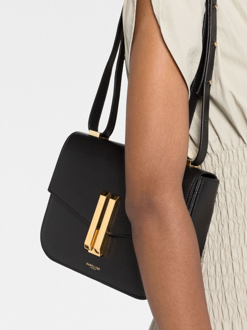 Black Vancouver Leather Cross Body Bag