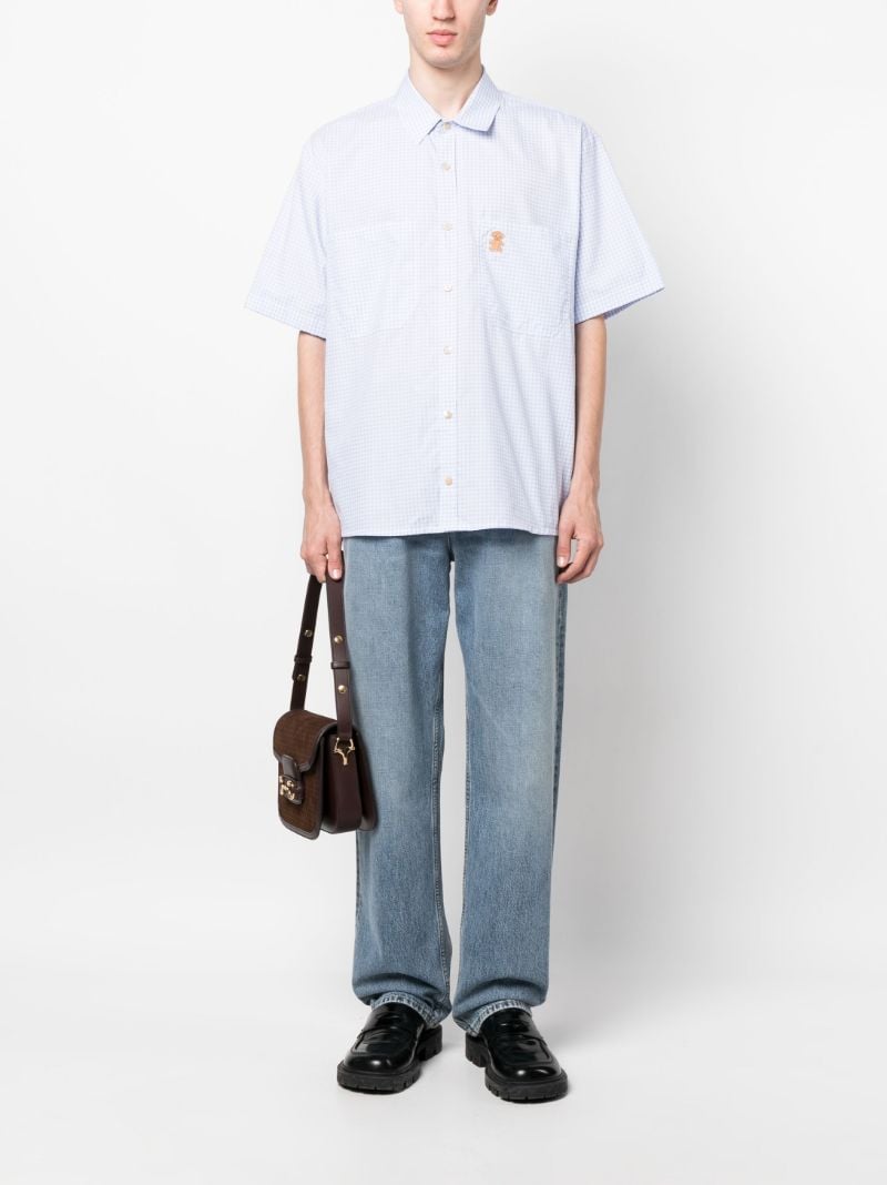 Blue Bear Patch Gingham Check Shirt