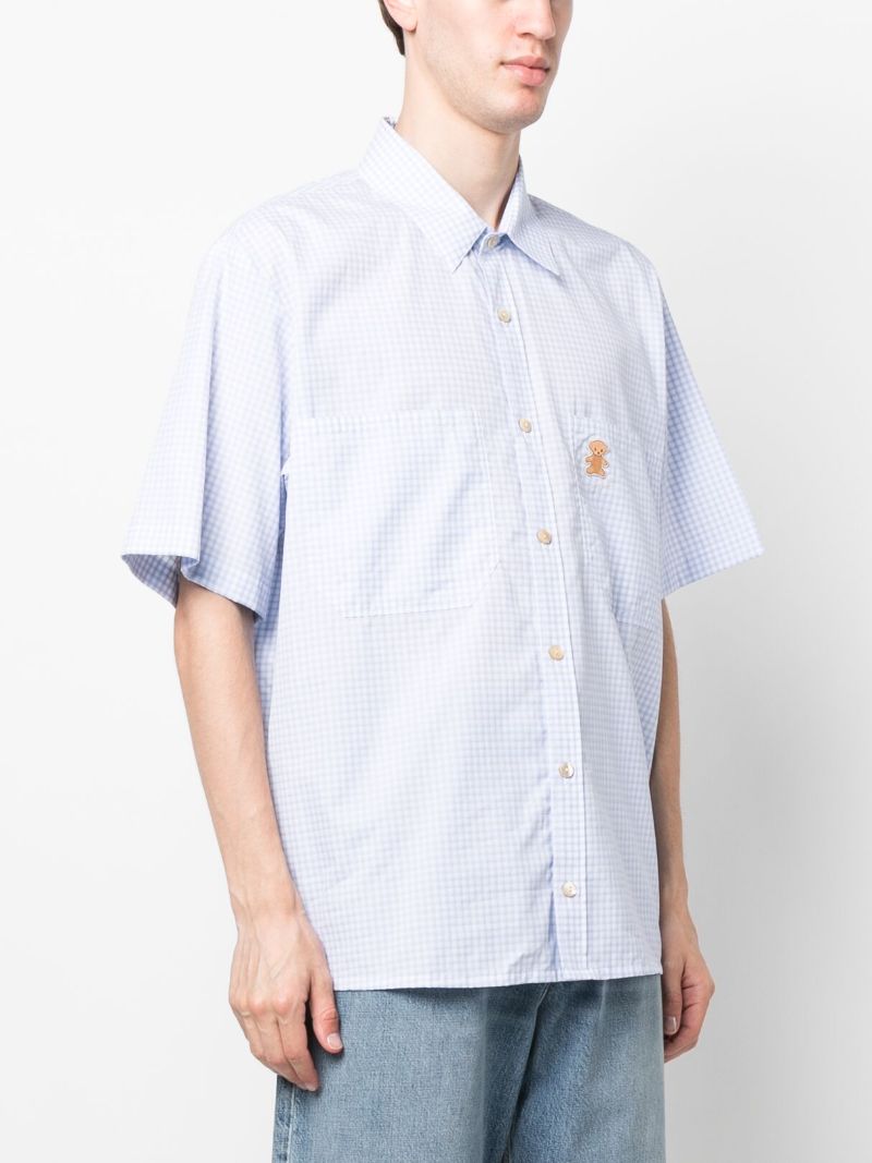 Blue Bear Patch Gingham Check Shirt