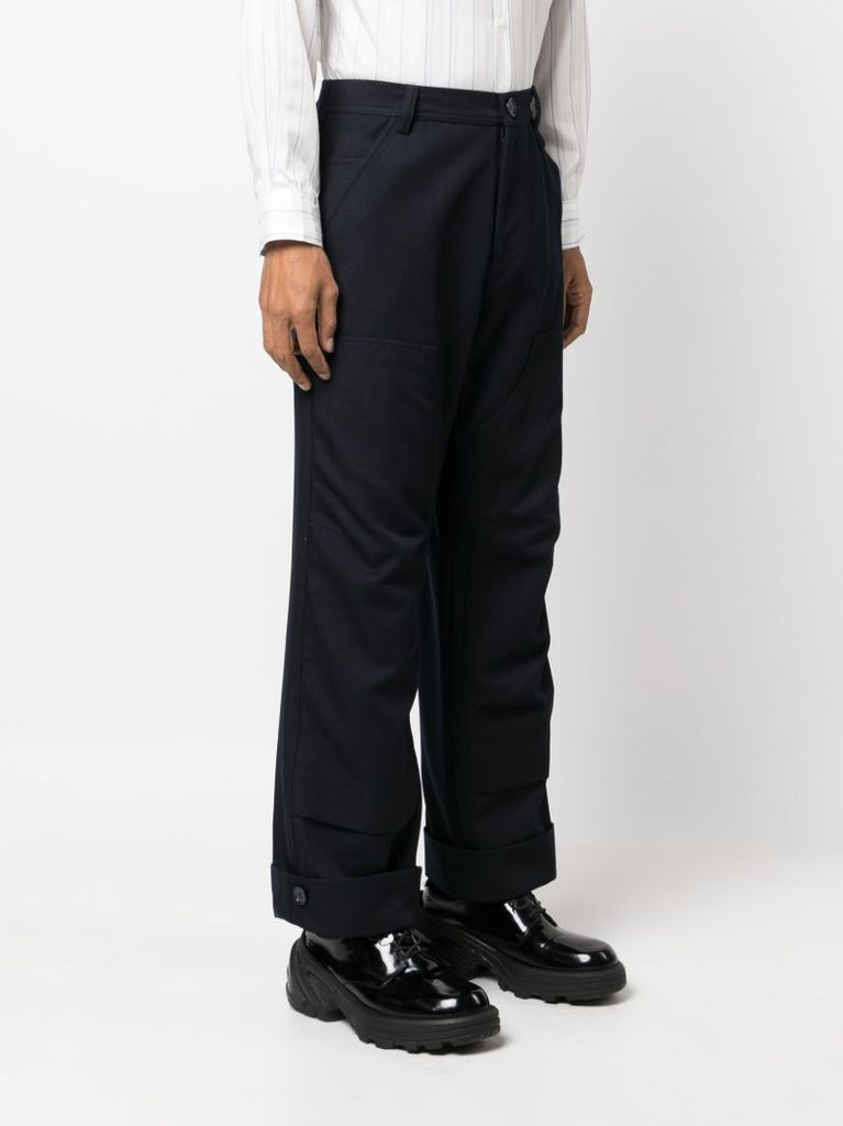 Blue Straight-leg Trousers