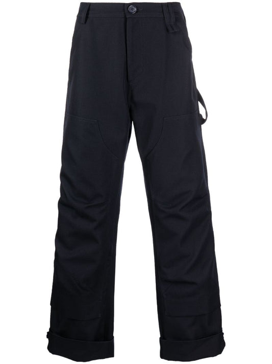 Blue Straight-leg Trousers