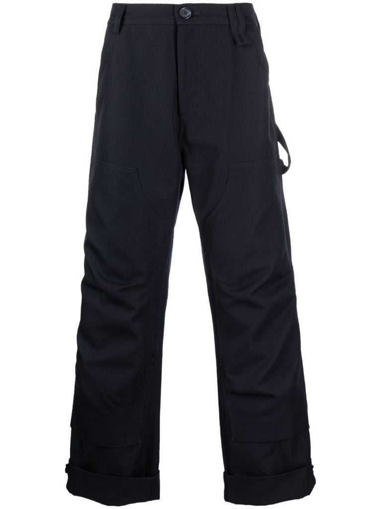 Blue Straight-leg Trousers