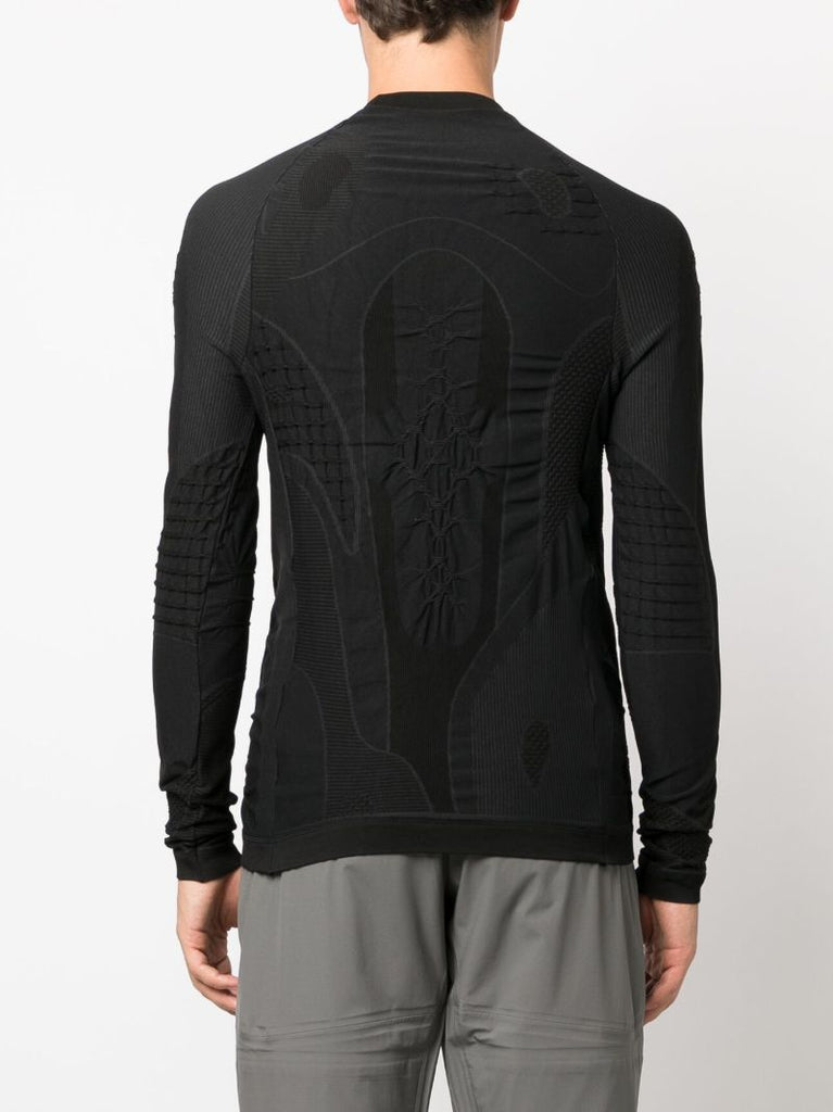 Black 3d-knit Long-sleeve Top