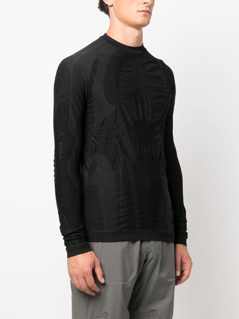 Black 3d-knit Long-sleeve Top