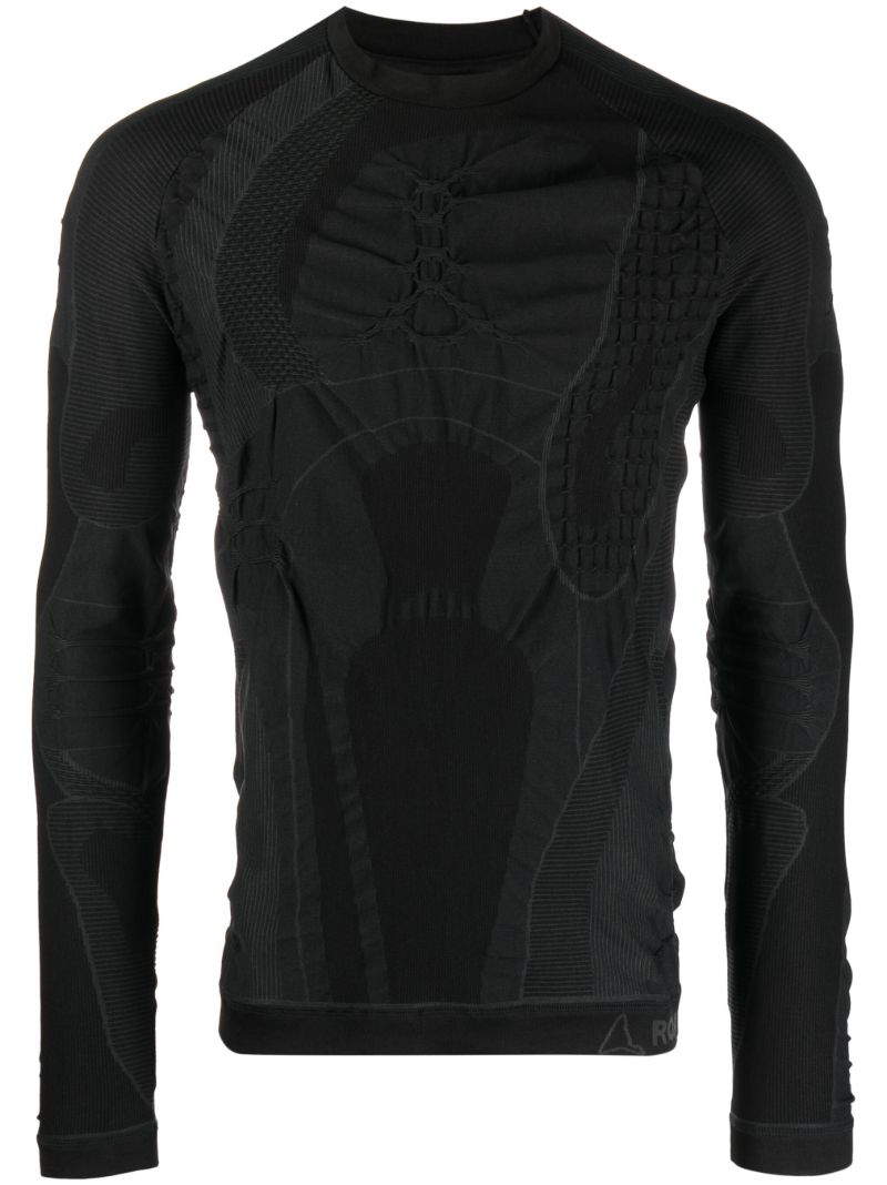 Black 3d-knit Long-sleeve Top