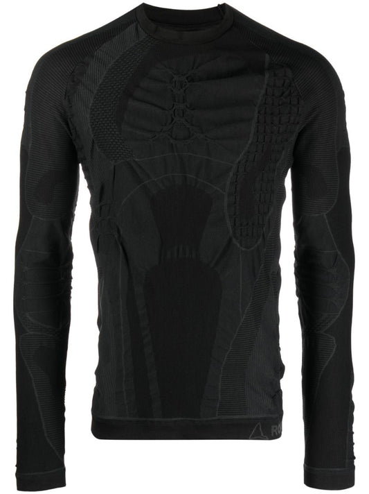 Black 3d-knit Long-sleeve Top