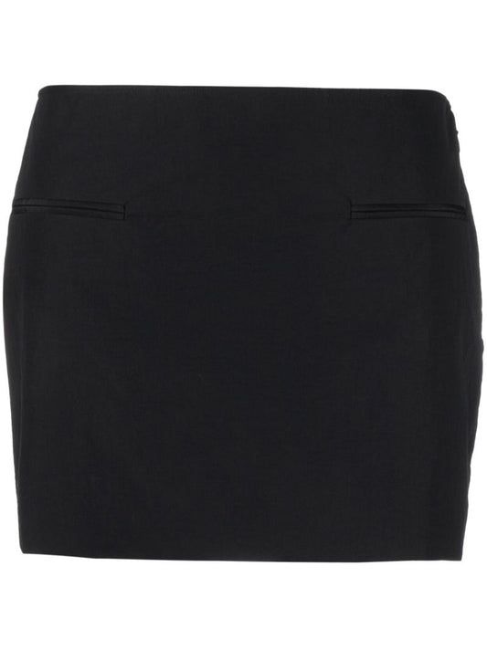 Black Low-waist Mini Skirt