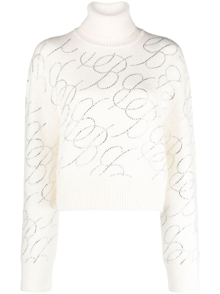 White Crystal Logo Sweater