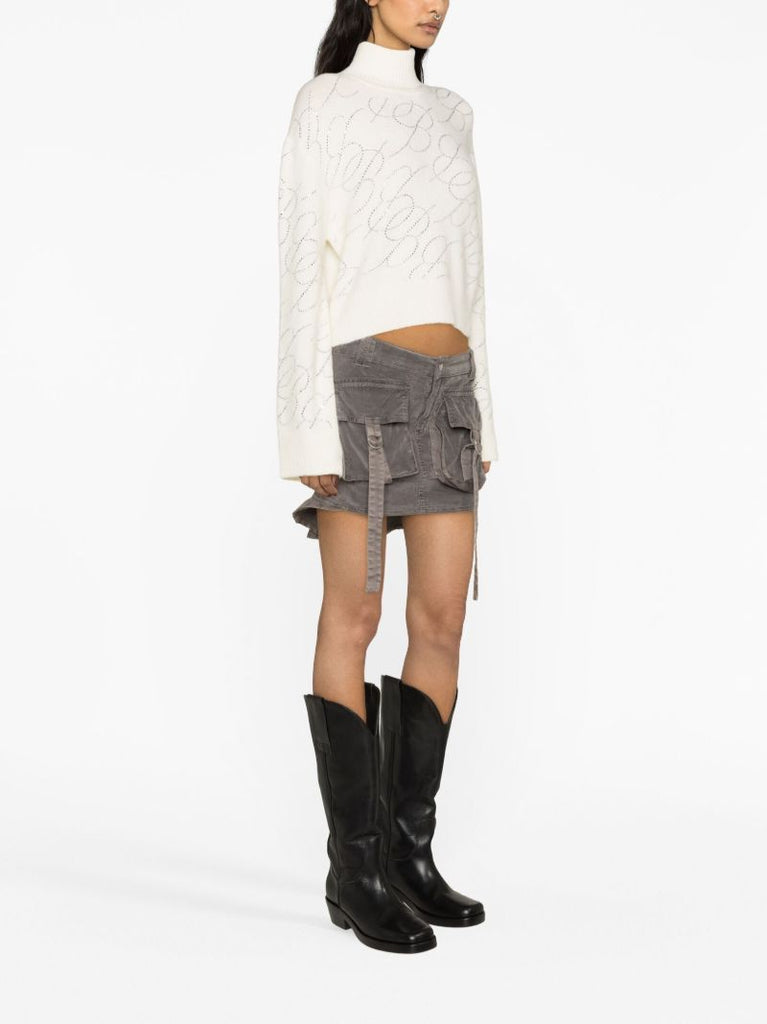 White Crystal Logo Sweater