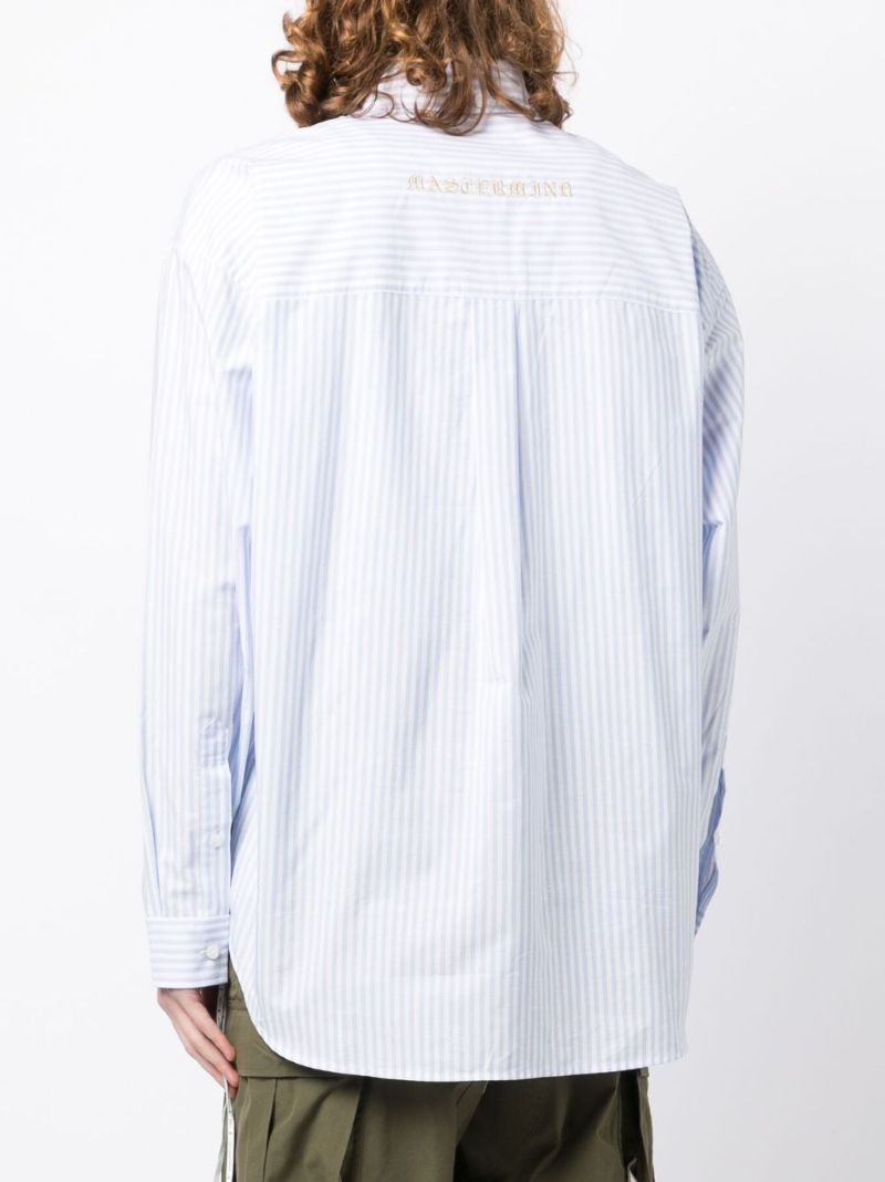 Blue Striped Long-sleeve Cotton Shirt