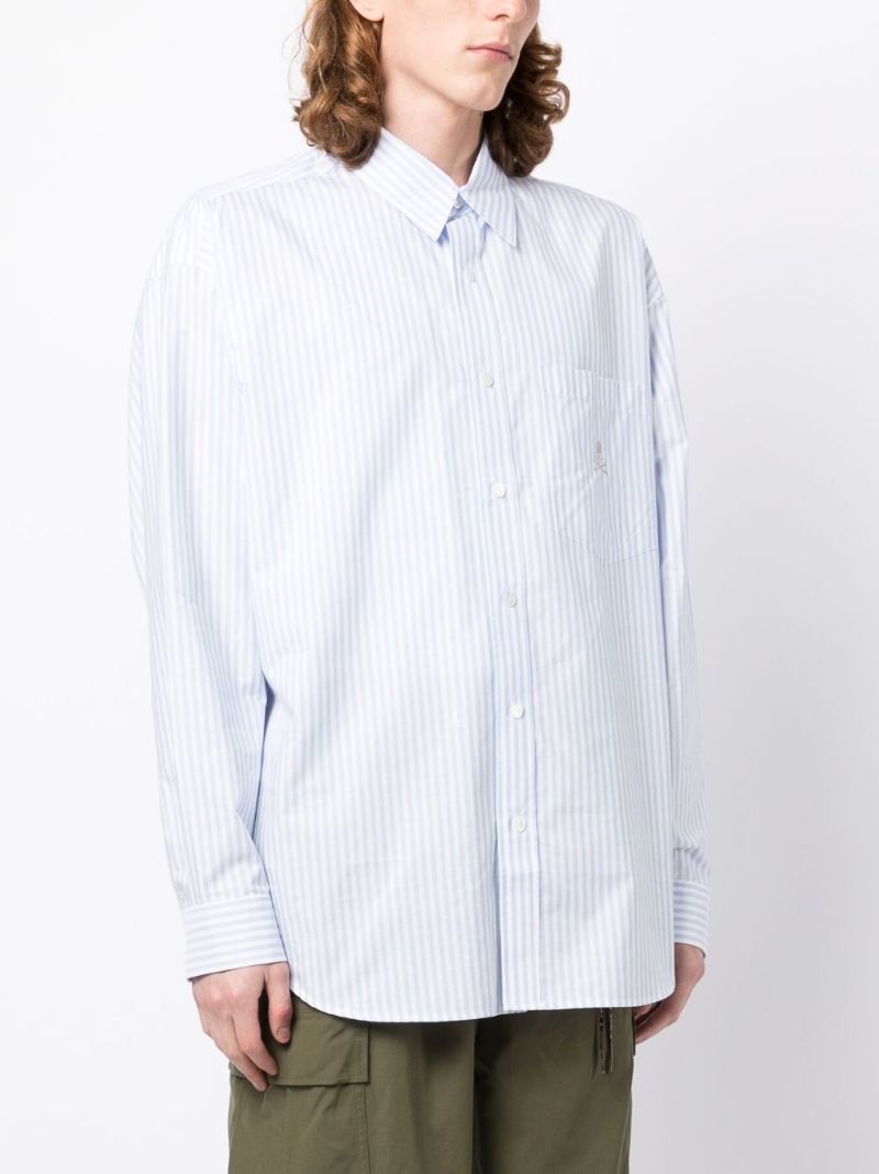 Blue Striped Long-sleeve Cotton Shirt